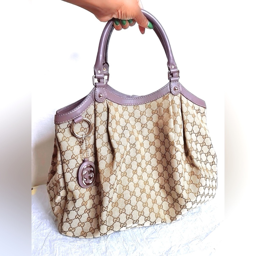 GUCCI "GG Print" Canvas Bag (PRE-OWNED) Never used